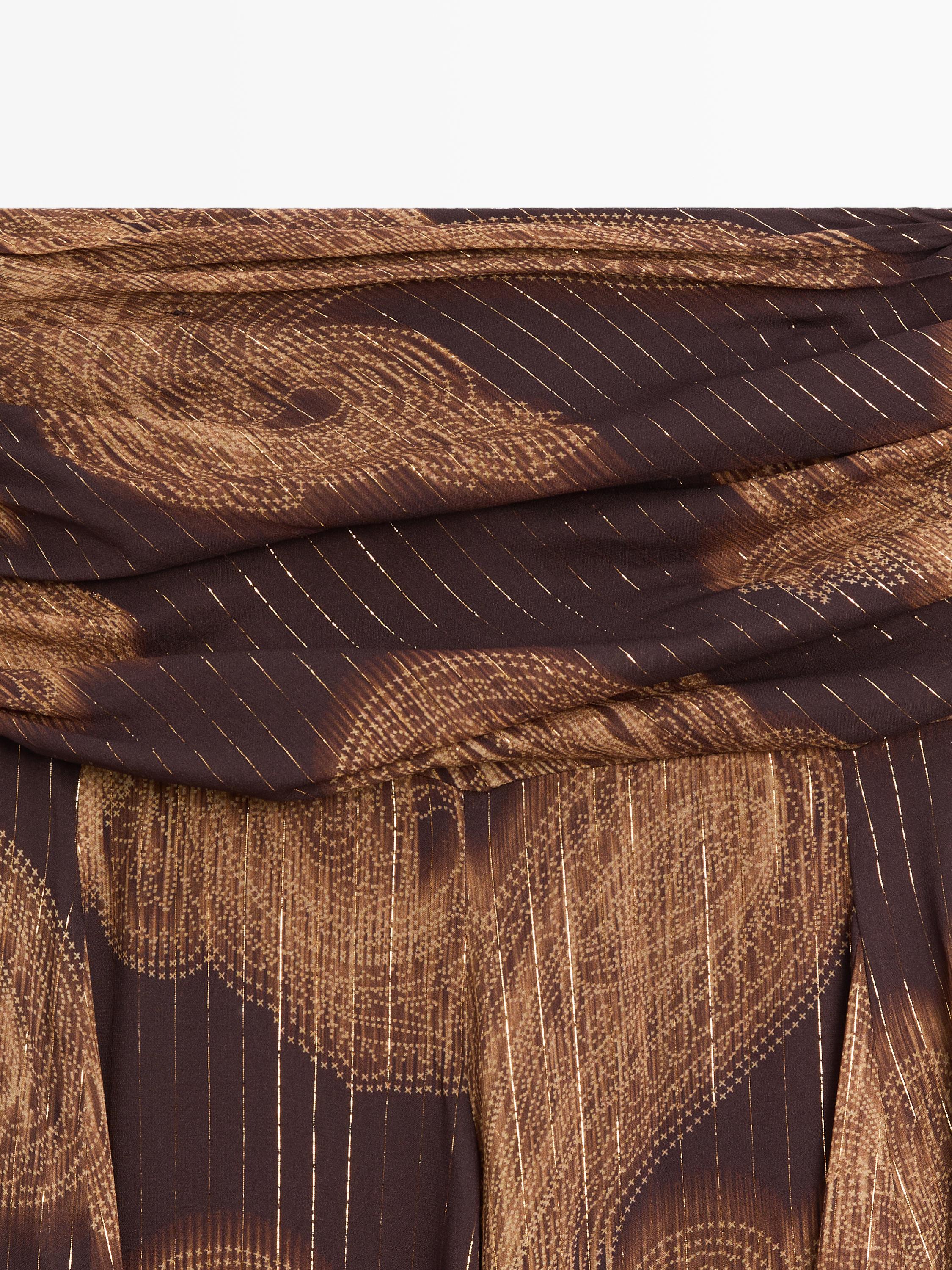 Jupe midi fluide à imprimé cachemire